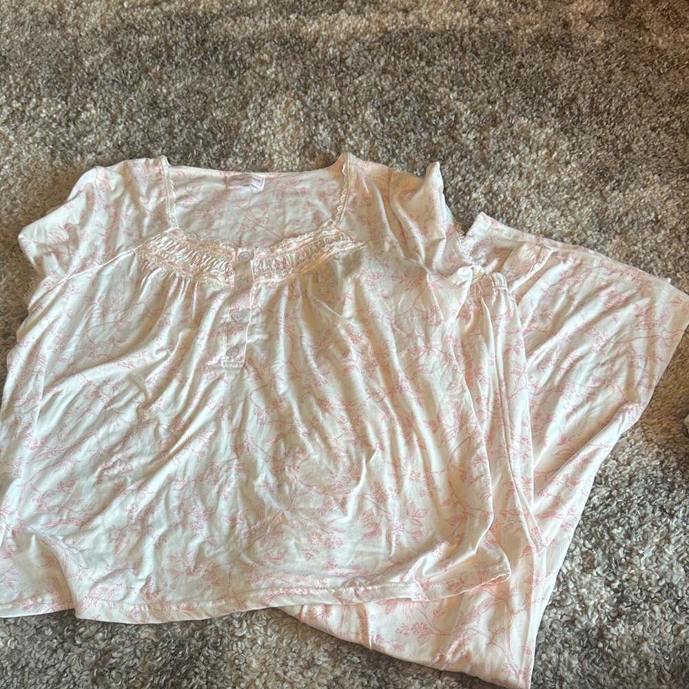 Pink Floral Pajama Set